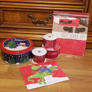 Christmas gift wrap beer bottle carriers bundle